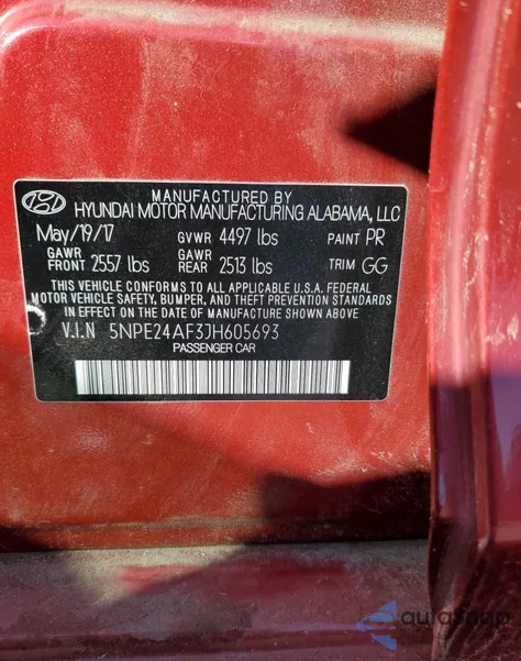 2018 Hyundai Sonata Se z USA, uszkodzony, nr VIN 5NPE24AF3JH605693